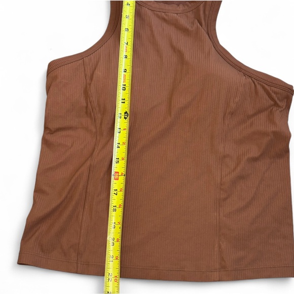 Lululemon Ribbed Nulu Racerback Yoga Tank Top 12 | Roasted Brown | Built-In Bra - Picture 4 of 6